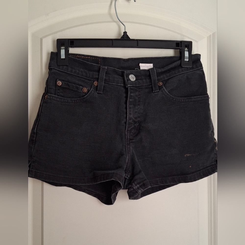 Levis Black Denim Women's Shorts Sz 5 Whymsigoth Fairygoth Skater Summer Wedtern
